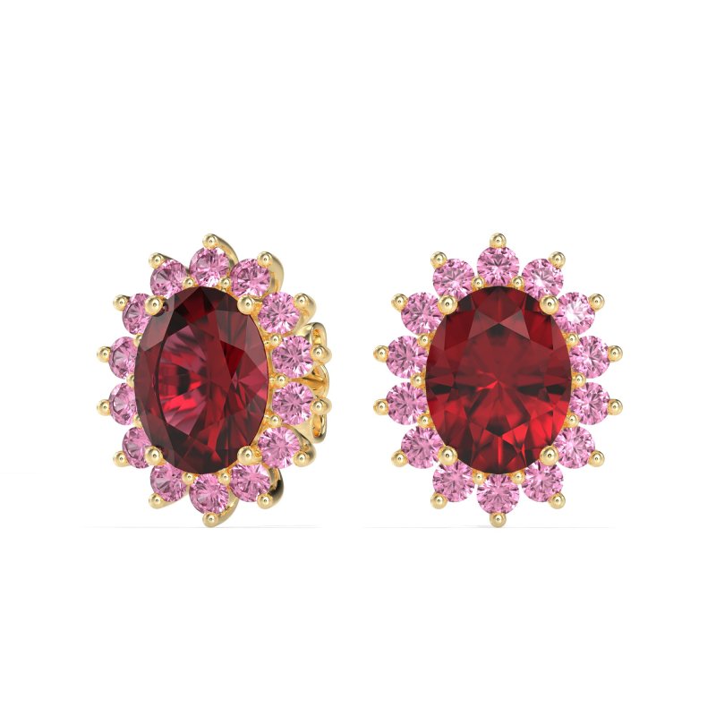 Princess Diana Oval Halo Earrings