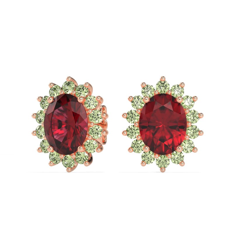 Princess Diana Oval Halo Earrings