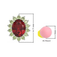 Princess Diana Oval Halo Earrings