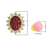 Princess Diana Oval Halo Earrings