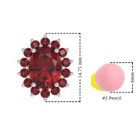 Princess Diana Oval Halo Earrings