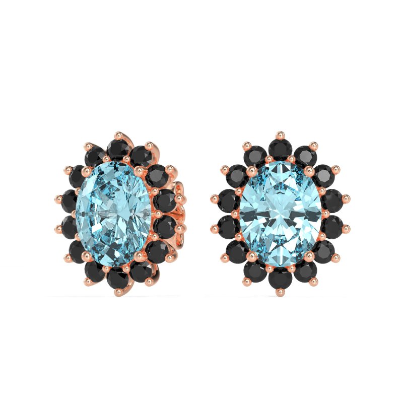 Princess Diana Oval Halo Earrings