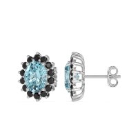 Princess Diana Oval Halo Earrings