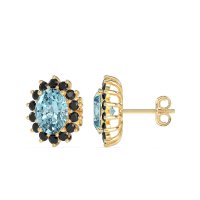 Princess Diana Oval Halo Earrings