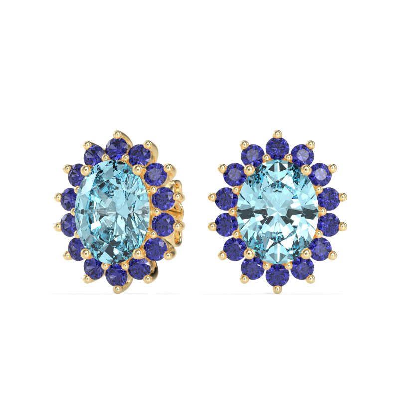 Princess Diana Oval Halo Earrings