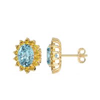 Princess Diana Oval Halo Earrings