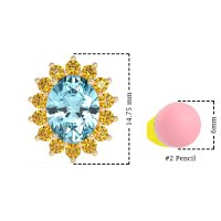 Princess Diana Oval Halo Earrings