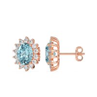 Princess Diana Oval Halo Earrings