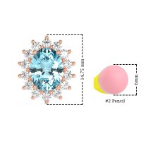 Princess Diana Oval Halo Earrings