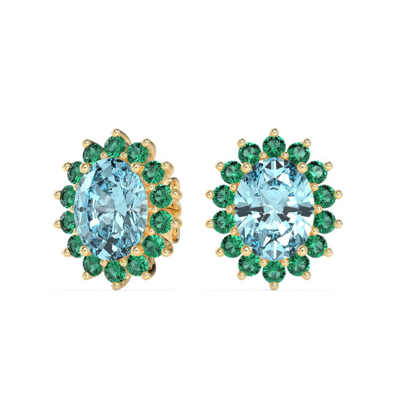 Princess Diana Oval Halo Earrings