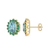 Princess Diana Oval Halo Earrings