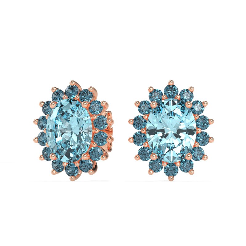 Princess Diana Oval Halo Earrings