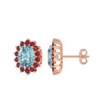 Princess Diana Oval Halo Earrings
