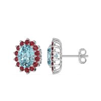 Princess Diana Oval Halo Earrings