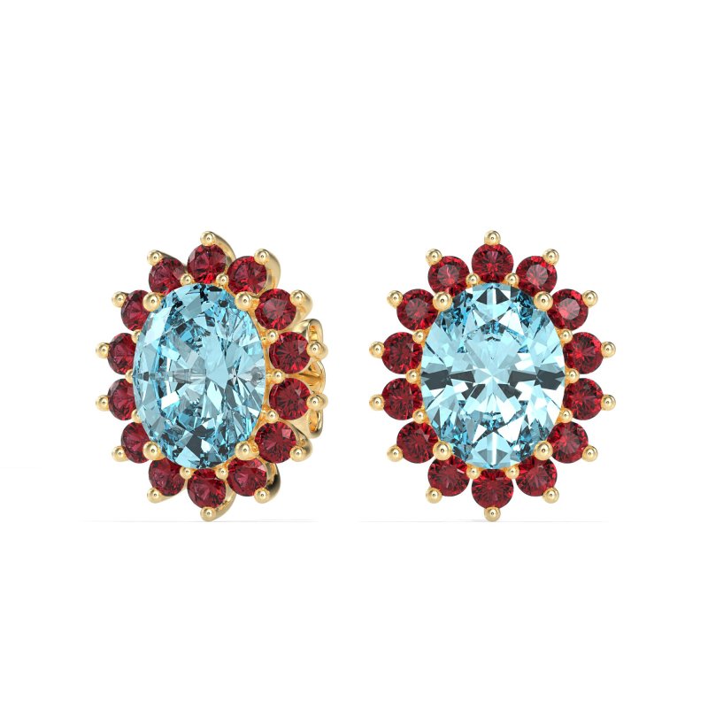Princess Diana Oval Halo Earrings