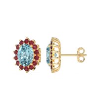 Princess Diana Oval Halo Earrings