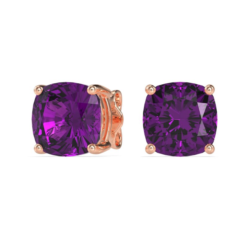 8mm Cushion Cut Stud Earrings