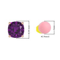 8mm Cushion Cut Stud Earrings