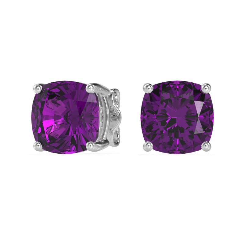 8mm Cushion Cut Stud Earrings