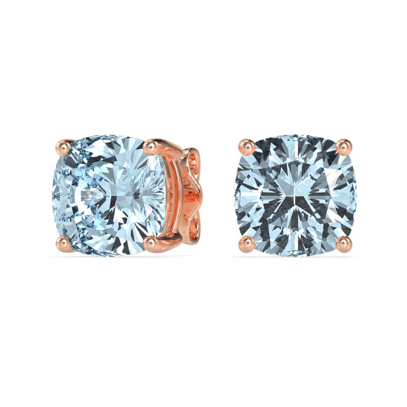 8mm Cushion Cut Stud Earrings