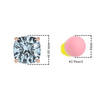 8mm Cushion Cut Stud Earrings
