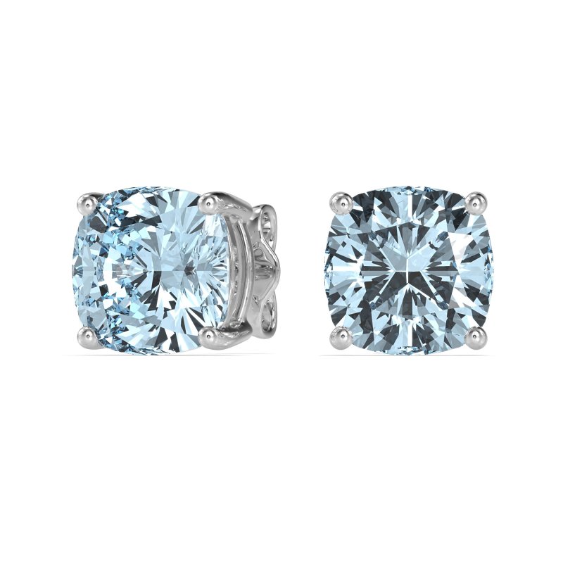 8mm Cushion Cut Stud Earrings