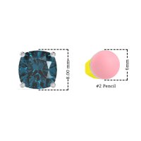 8mm Cushion Cut Stud Earrings