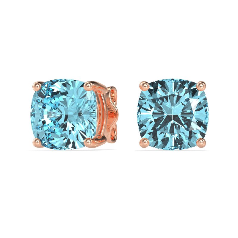 8mm Cushion Cut Stud Earrings