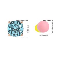 8mm Cushion Cut Stud Earrings
