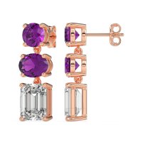 Three-Stone Dangle Earrings