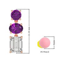 Three-Stone Dangle Earrings