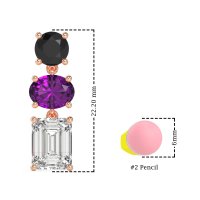 Three-Stone Dangle Earrings