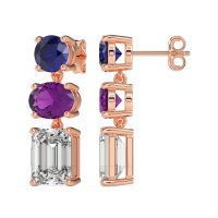 Three-Stone Dangle Earrings