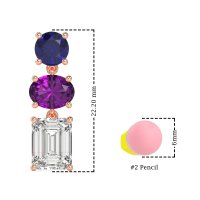Three-Stone Dangle Earrings