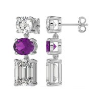 Three-Stone Dangle Earrings