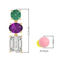 Three-Stone Dangle Earrings
