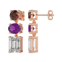 Three-Stone Dangle Earrings