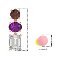 Three-Stone Dangle Earrings