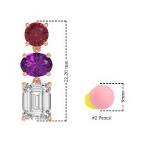 Three-Stone Dangle Earrings