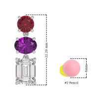 Three-Stone Dangle Earrings