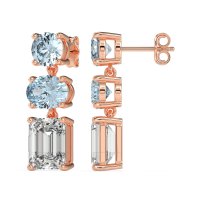 Three-Stone Dangle Earrings