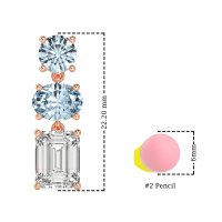 Three-Stone Dangle Earrings