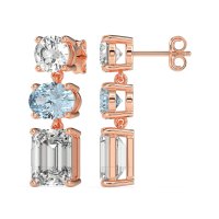 Three-Stone Dangle Earrings