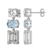 Three-Stone Dangle Earrings