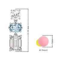 Three-Stone Dangle Earrings