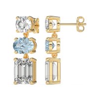 Three-Stone Dangle Earrings