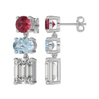 Three-Stone Dangle Earrings
