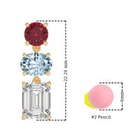 Three-Stone Dangle Earrings