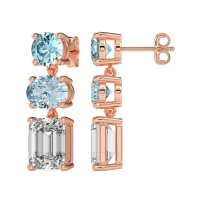Three-Stone Dangle Earrings
