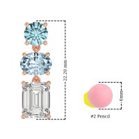 Three-Stone Dangle Earrings